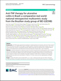 Anti-TNF therapy for ulcerative colitis in Brazil: a comparative real-world national retrospective multicentric study from the Gediib 